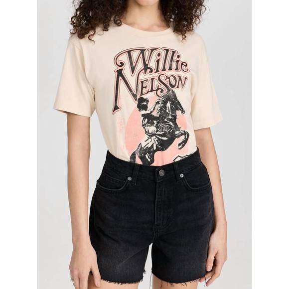 NEW DAYDREAMER women willie nelson route 66 weekend tee in sand - Picture 1 of 4